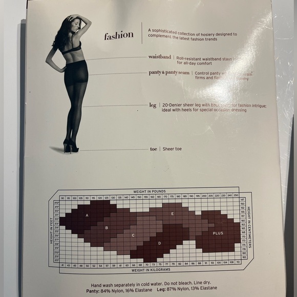 Beige: Sheer back seam hosiery - beige with black seam - size D - Picture 2 of 3